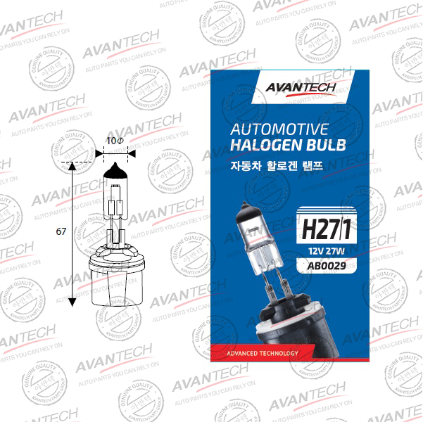 Лампа H27W/1 12V PG13 AB0029 AVANTECH