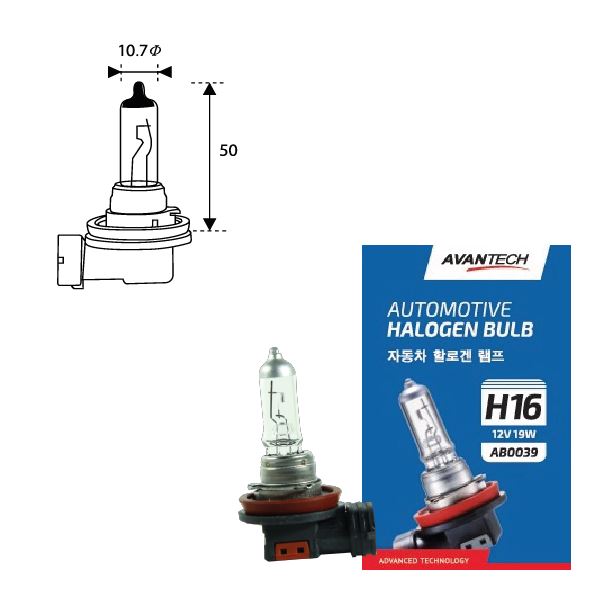 Лампа H16 PGJ19-3 12V 19W AB0039 AVANTECH