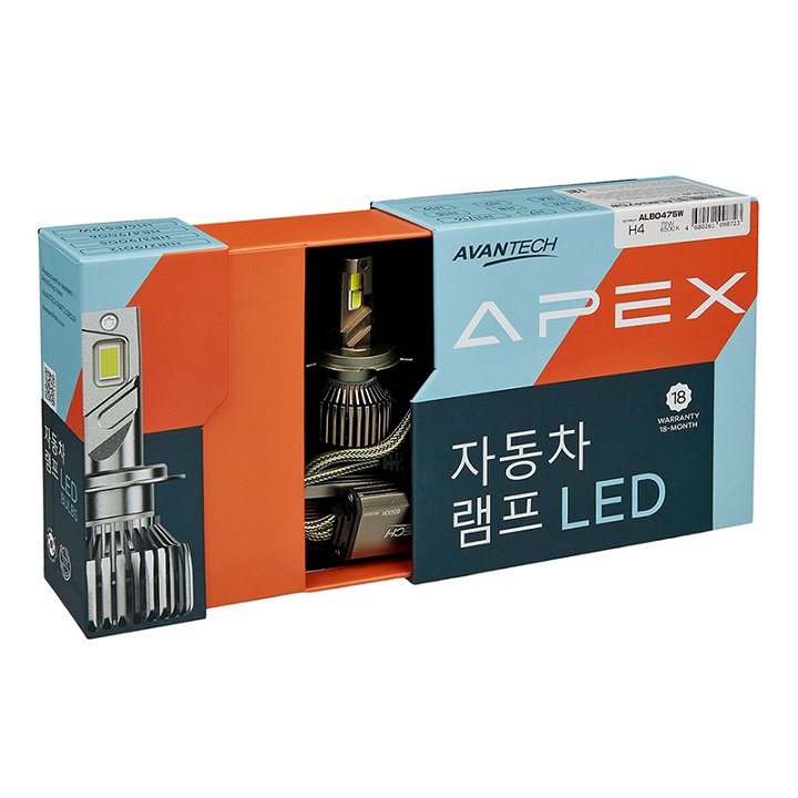 Лампа H4 LED 12V 75W ALB0475W 2 шт комплект AVANTECH
