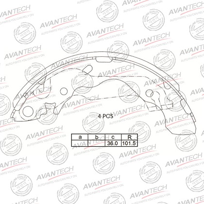 Колодки тормозные барабанные 58305-2HA00/AVS1002 AVANTECH
