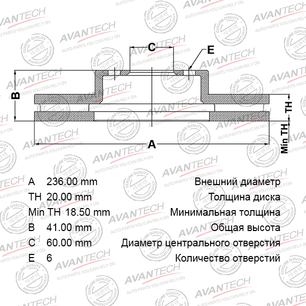 Диск тормозной передний 90121445/BR2501S AVANTECH
