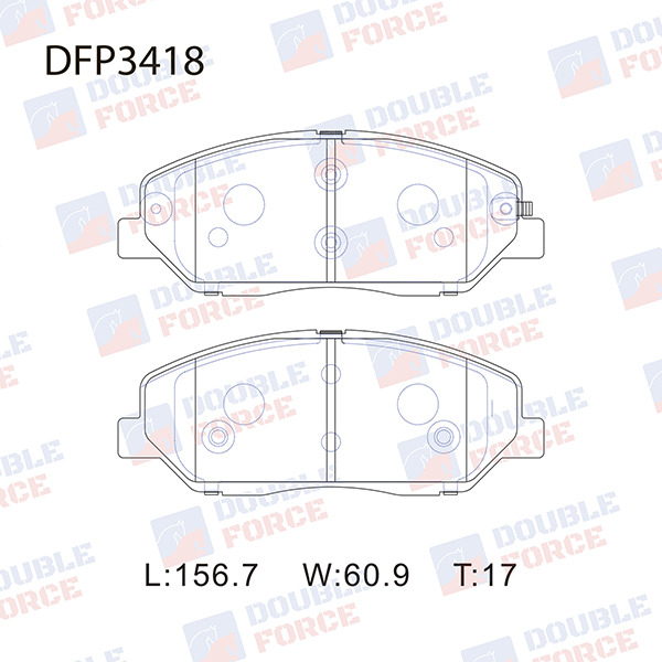 Колодки тормозные дисковые 58101-2BA10/DFP3418 DOUBLE FORCE