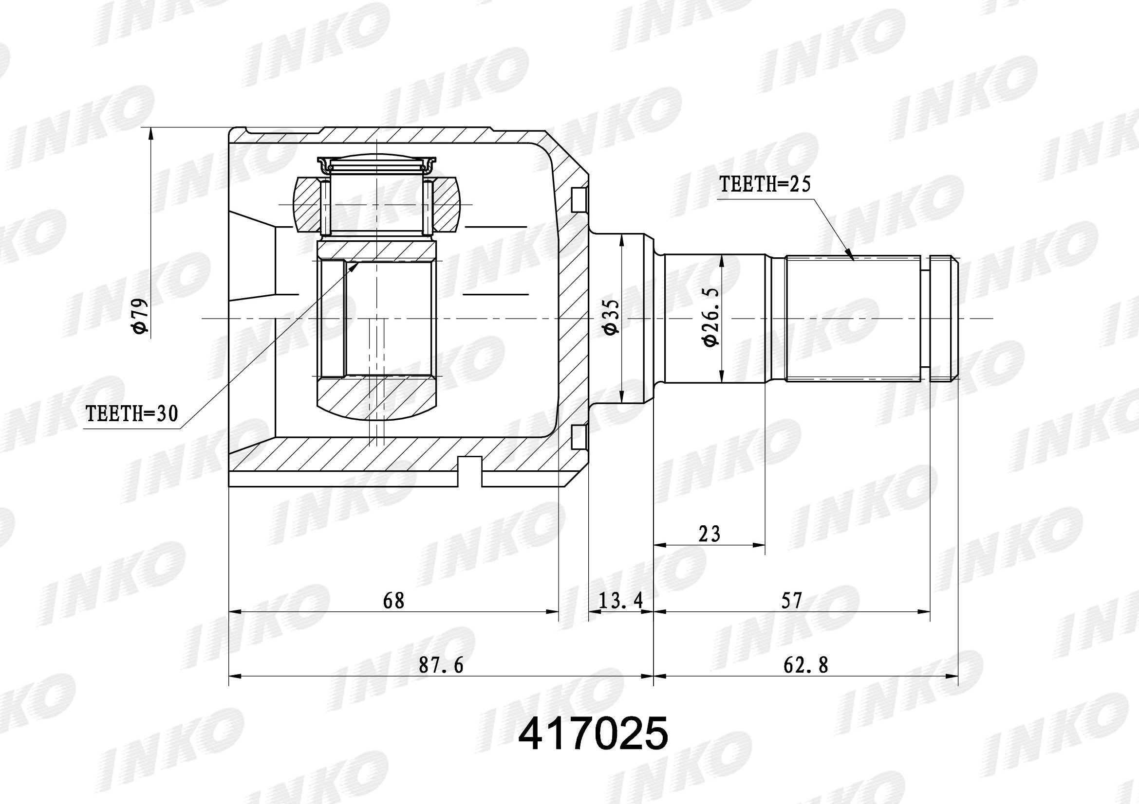 ШРУС внутренний 49505-29A00/417025 INKO