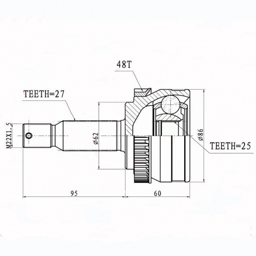 ШРУС наружный JCT0260A JD