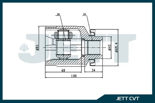 ШРУС внутренний правый 49505-2EA10/V40-4030 JETT