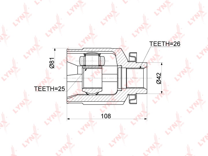ШРУС внутренний правый 49500-2E550/CI-3770 LYNX