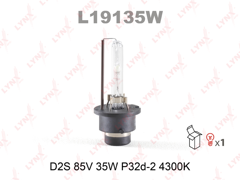 Лампа ксеноновая D2S 35W P32d-2 4300K L19135W LYNX