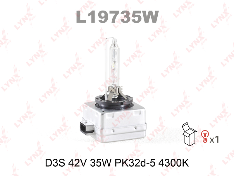 Лампа ксеноновая D3S 35W P32d-5 4300K L19735W LYNX