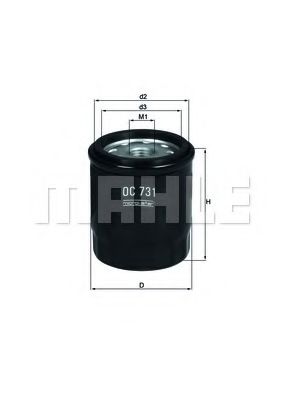 Фильтр масляный OC 731 MAHLE/KNECHT