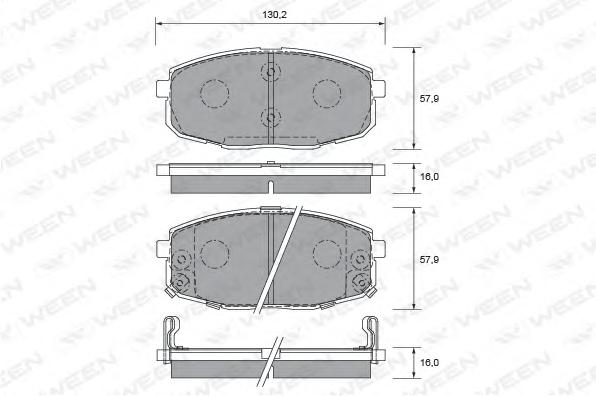 Колодки тормозные дисковые 58101-1HA00/MPK36 MANDO