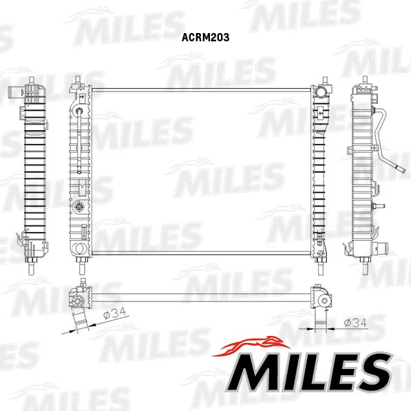 Радиатор охлаждения 20777071/ACRB203 паяный MILES
