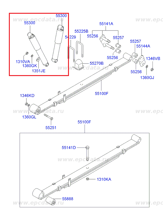Амортизатор задний 55300-4F000 MOBIS