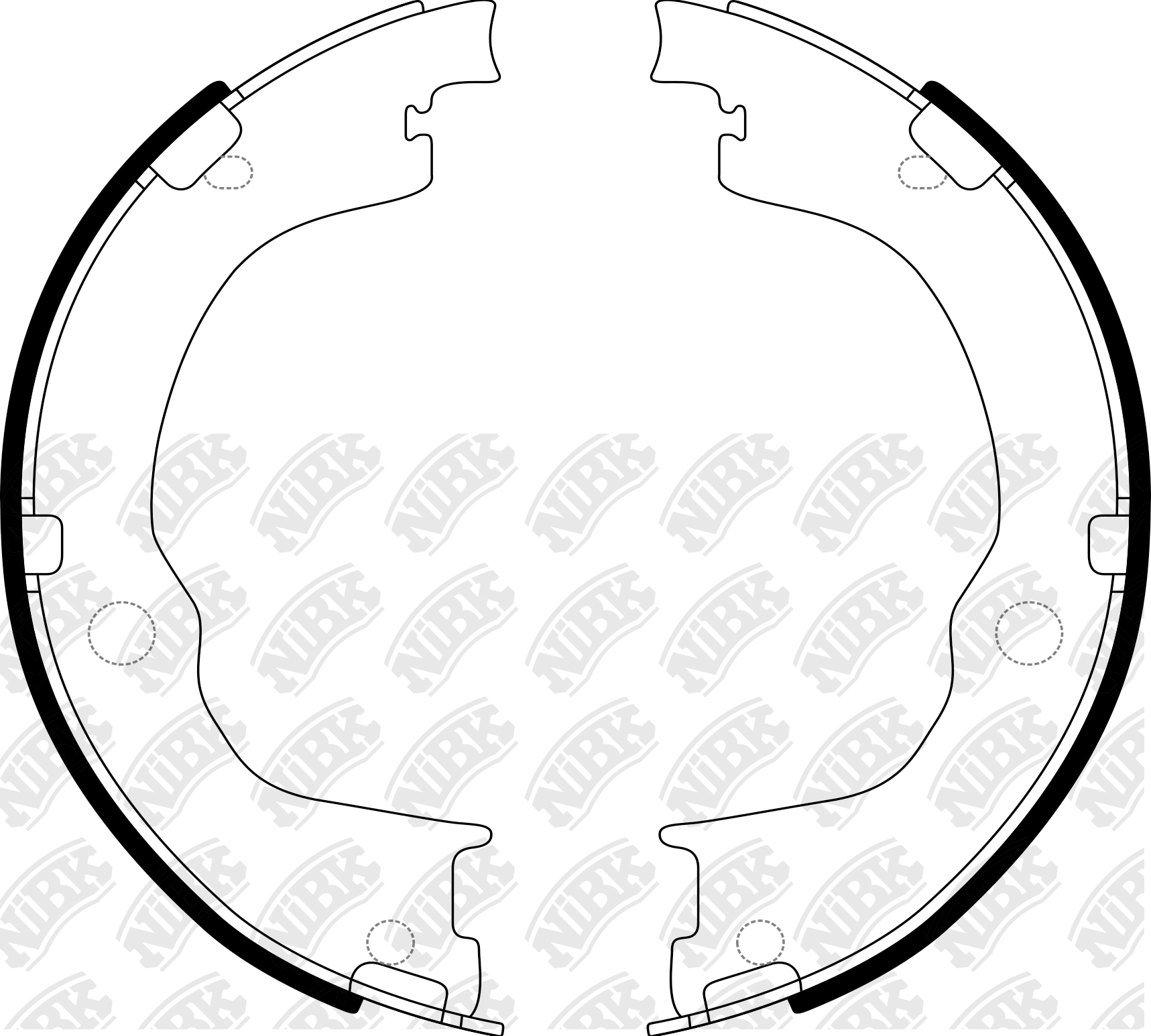 Колодки тормозные стояночные 96626083/FN0667 NiBK
