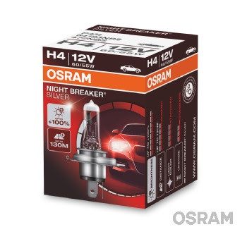 Лампа H4 12V 60/55W P43t NIGHT BREAKER SILVER +100% 64193NBS OSRAM