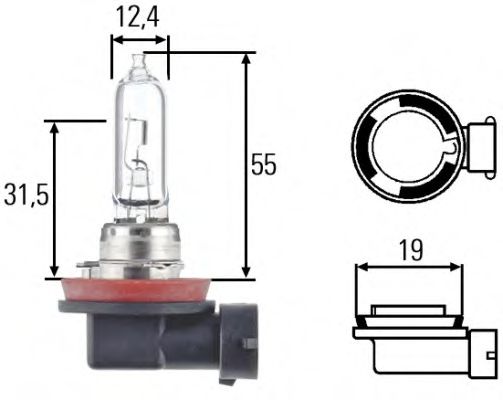 Лампа H9 12V 65W 12V PGJ19-5 8GH 008 357-001 HELLA