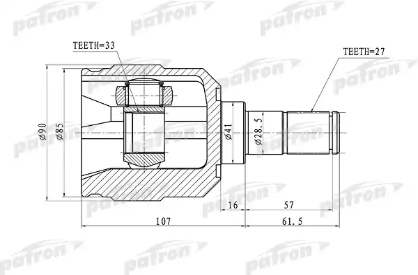 ШРУС внутренний левый 49505-2EA90/PCV1355 PATRON