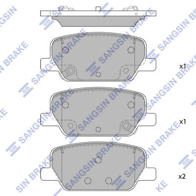 Колодки тормозные дисковые задние 58302-S1A50/SP1915 SANGSIN
