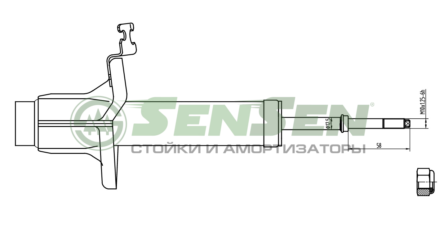 Амортизатор передний правый 0K08G34710/4213-0821 газомасляный SenSen