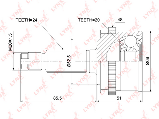 ШРУС наружный 49591-07110/SM-CVK003 SPEEDMATE