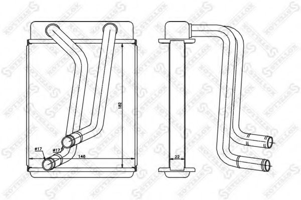 Радиатор отопителя 0K2A161A10A/10-35187-SX STELLOX