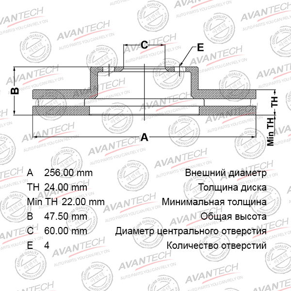 Диск тормозной передний