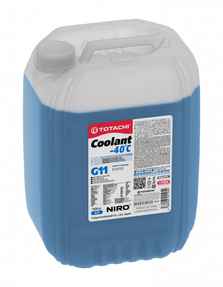 Антифриз синий NIRO Coolant Blue -40C G11 10 кг