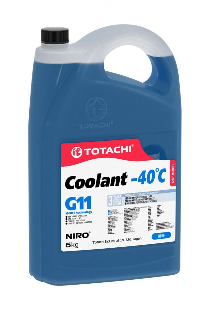 Антифриз синий NIRO Coolant Blue -40C G11 5 кг